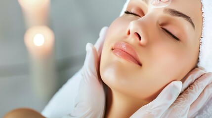 Woman in mask on face in spa beauty salon