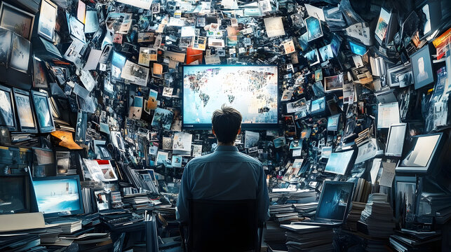 Information overload in the modern world among the Internet and social media hyper realistic