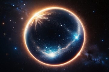 Fototapeta premium Cosmic Artistry and Shimmering Stardust in a Luminant Universe Experience