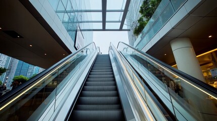 Fototapeta premium Central Mid Levels escalator in city