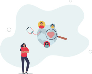 Population health management and global community.flat design with people.