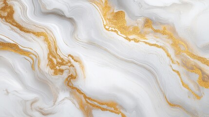 Obraz premium White Marble Abstract With Golden Texture