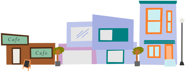 colorful tall city building