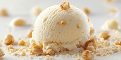 Vanilla Ice Cream with Toasted Macadamia Nuts Scoop
