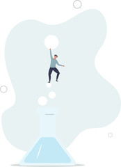 .scientist with a flask for an experiment.flat design with people.