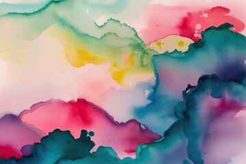 Obraz premium Vibrant Abstract Layers in Ethereal Watercolor Backdrop
