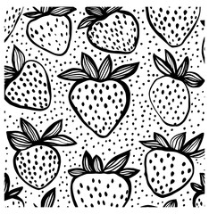 seamless background with strawberries