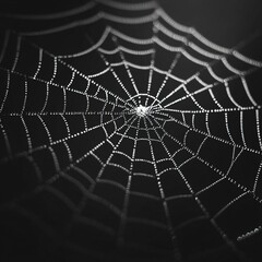 Obraz premium abstract backgrounds with geometric figures, black background and a spider's web