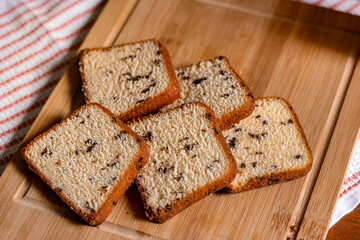 Sweet Bread Slices With a Close up Details