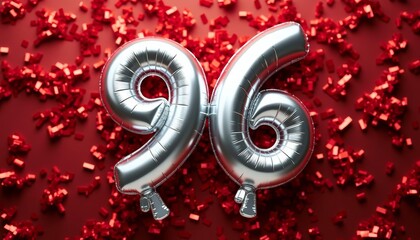  Celebratory balloons on a festive backdrop