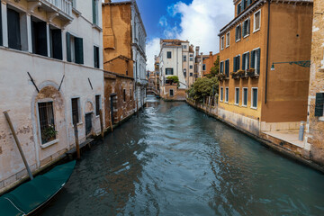 Beaufitul canal streets in Venice, Italy