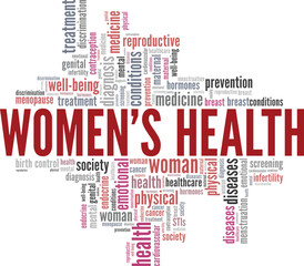 Fototapeta premium Women's Health word cloud conceptual design isolated on white background.