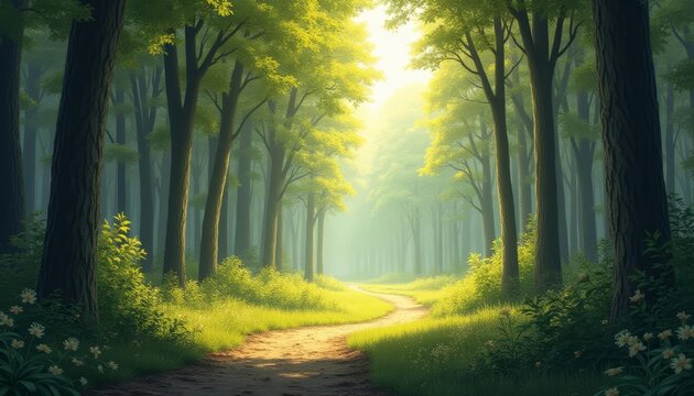  A serene forest path inviting exploration