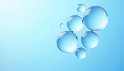  Bubbles floating on a blue surface