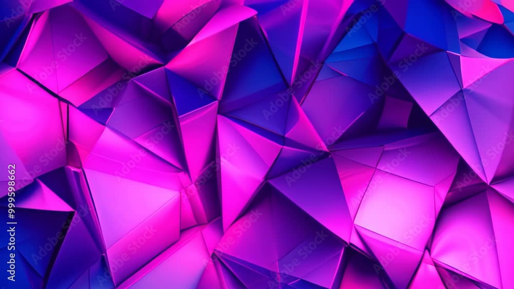 Poster A vibrant and colorful abstract background in shades of purple and blue, A fragmented geometric abstract background in neon colors