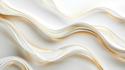 White and gold waves background abstract