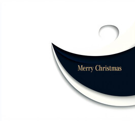 Obraz premium Dark blue and white christmas winter composition. Christmas greeting card design in paper cut style for holidays