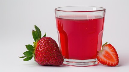 Strawberry Juice and Fresh Strawberries
