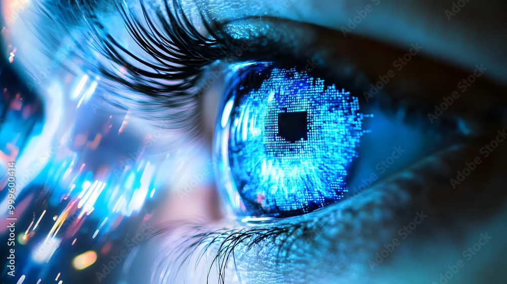 Poster blur is a concept that represents the future of technology in the field of cyber security with a bac