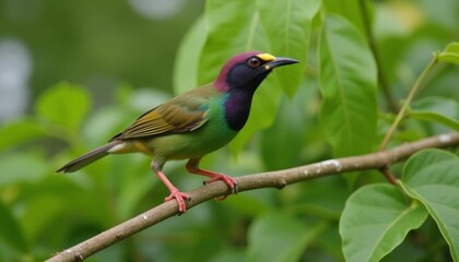 Obraz premium Vibrant bird in natures embrace