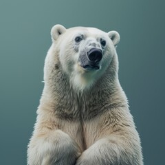 Fototapeta premium Majestic polar bear portrait showcasing the beauty and power of Ursus maritimus in a professional studio setting