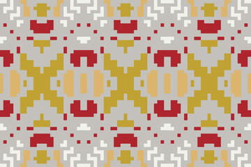 Repeating Pattern Abstract Colorful Geometric Pattern Backgroundfolk Embroidery, Aztec Geometric Ornament Print. Design for Carpet, Wallpaper, Clothing, Wrapping, Fabric
