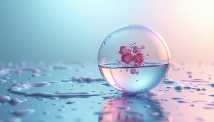  Ethereal beauty in a droplet  A delicate flower encapsulated in a water droplet