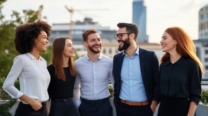Obraz premium Professional Networking in Urban Setting