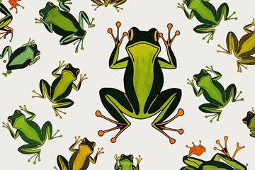 Naklejka premium Captivating Frog Artwork on Clean White Background