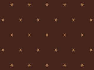 Abstract Geometric Pattern with Brown Stars on a Dark Brown Background