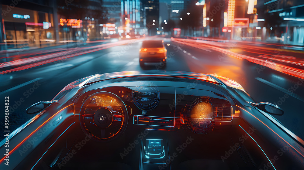 Poster autonomes driving concept