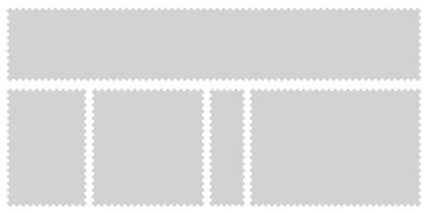 postage stamp vector on a background, vector illustration,   postage stamp border set  vectors, blank postage stamp in flat design