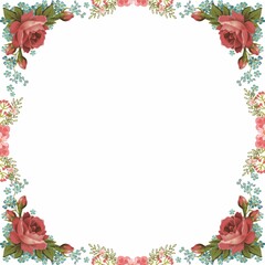 frame of flowers seamless pattern with birds and flowers