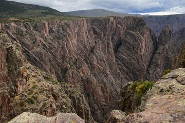the steep, eroded cliffs of black canyon national park, near gunnison,
colorado