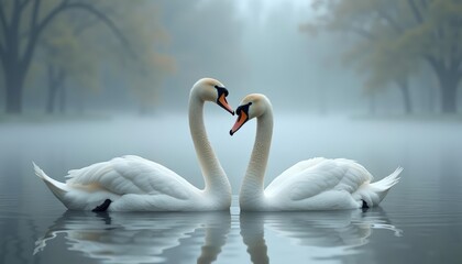  Elegant swans in serene waters a symbol of love and purity