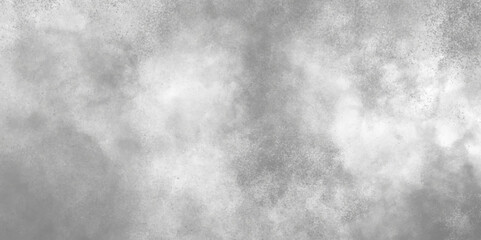Abstract white and gray isolated cloud cumulus clouds. Gray aquarelle painted realistic fog or mist smoky textured canvas design. White and ash messy wall stucco texture background.