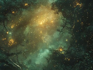 Fototapeta premium Enchanted Alien Forest Canopy Above