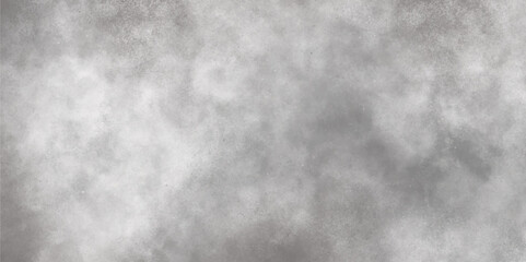 Abstract white and gray isolated cloud cumulus clouds. Gray aquarelle painted realistic fog or mist smoky textured canvas design. White and ash messy wall stucco texture background.