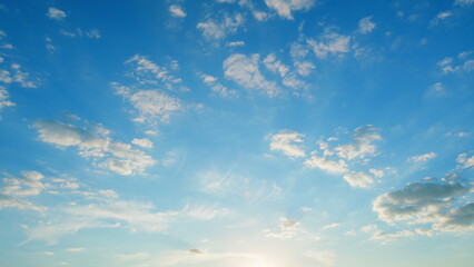 Obraz premium Dynamic cloud time-lapse from calm blue skies to cloudy. Puffy fluffy white clouds. Time lapse.