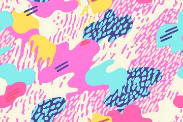 Pop and cute abstract seamless pattern