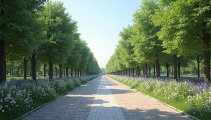 Obraz premium A serene garden path inviting exploration