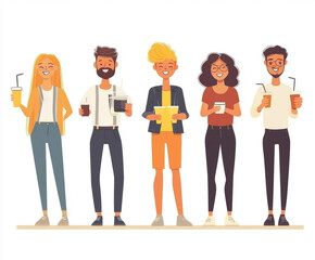 Graphic representation of people having fun at the party AI generative.