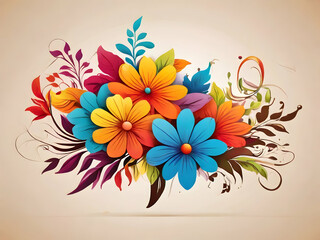 Obraz premium abstract floral background with flowers,Ai generated 