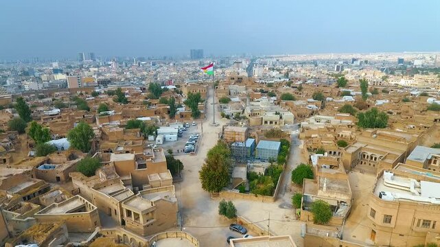 Drone footage of Erbil Citadel in Iraqi Kurdistan