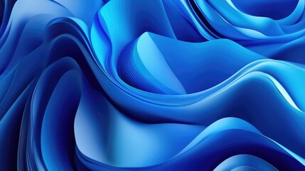 Obraz premium Blue Ribbon Flow: Abstract 3D Illustration of Elegant Wave Design