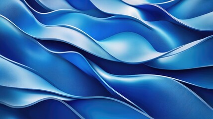 Obraz premium Blue Ribbon Flow: Advanced 3D Illustration of Abstract Wave Design