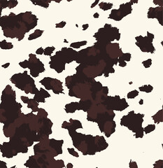 pattern cow or wild cowboy horse leather natural print animal skin. Realistic cow fur seamless skin pattern