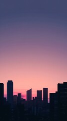 Vertical Design of Minimalist City at Dusk with Gradients. 
