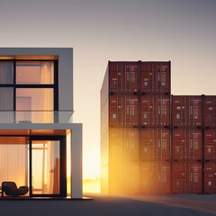 Fototapeta premium Architecture and design concept. Design for architectural portfolio, real estate development advertisement