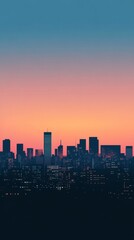 Urban Silhouettes Against a Calming Sunset Sky